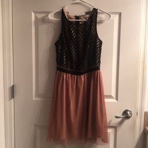 Black and blush formal dress